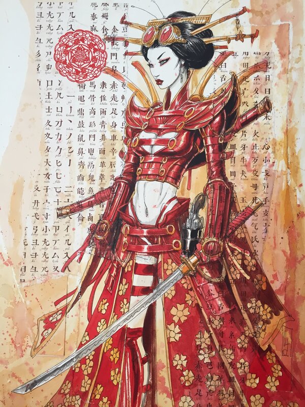 guerrière japonaise fées et amazones par olivier ledroit