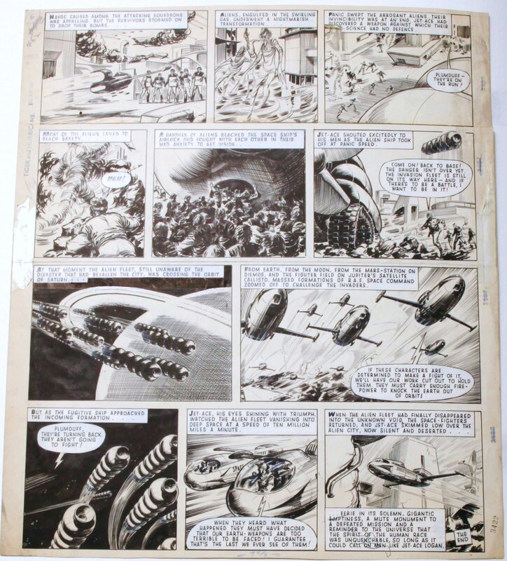 Geoff Campion, Jet Ace Logan - 12 Août 1967 - TIGER & HURRICANE - Planche originale