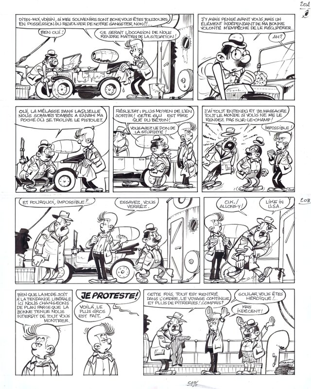 Francis, Ford T (Marc Lebut et son voisin) - Planche originale