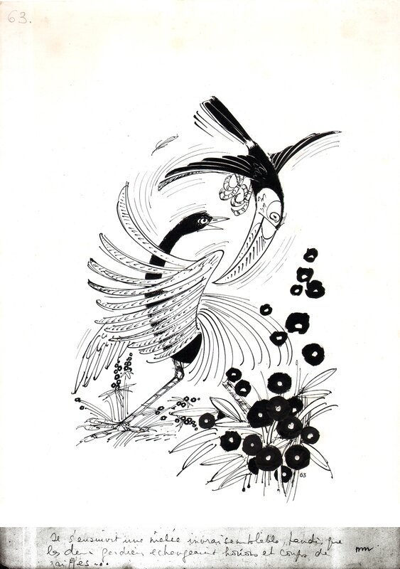 Les oiseaux by Georges Pichard - Original Illustration
