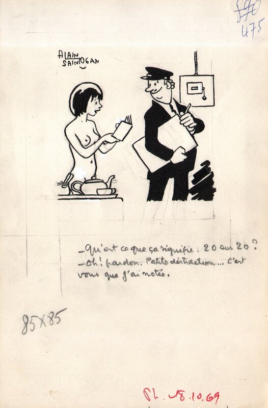Dessin de presse by Alain Saint-Ogan - Original Illustration