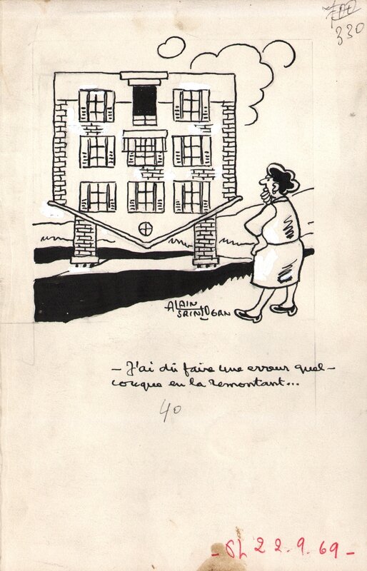 Dessin de presse by Alain Saint-Ogan - Original Illustration