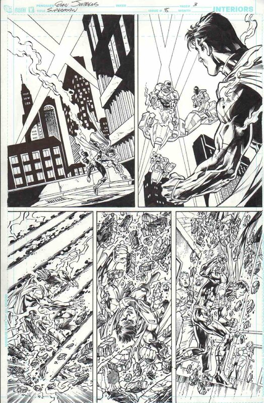 Superman 8 pg 3 par Jesus Merino, Dan Jurgens - Planche originale