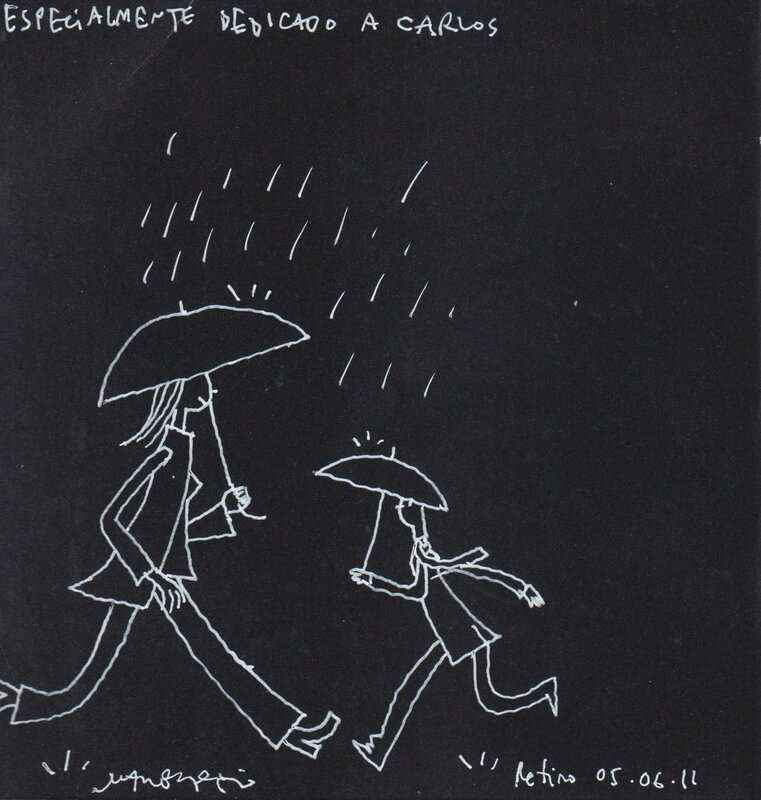 Il pleut par Juan Berrio - Dédicace