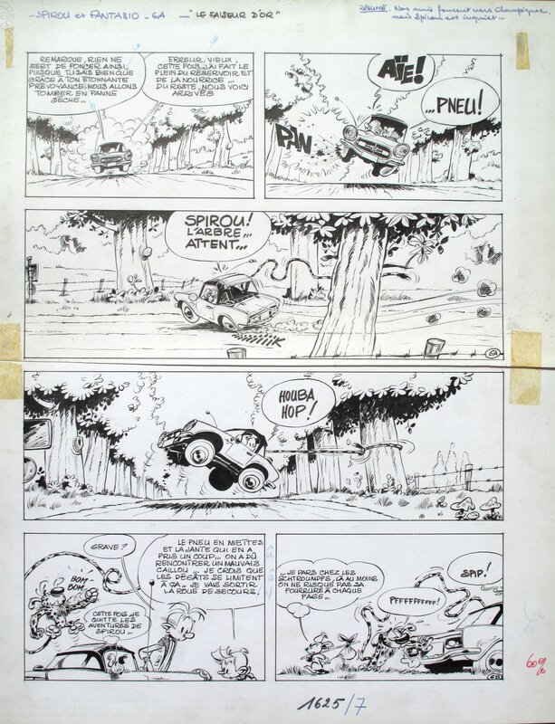 Jean-Claude Fournier, André Franquin, Spirou et Fantasio 20 ( Le faiseur d'or ) - Planche originale