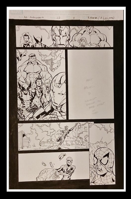 Dave Sharpe, Jay Leisten, Planche Originale encrée tirée de Marvel Adentures Avengers par Keith SHARPE et Jay Leisten - Planche originale