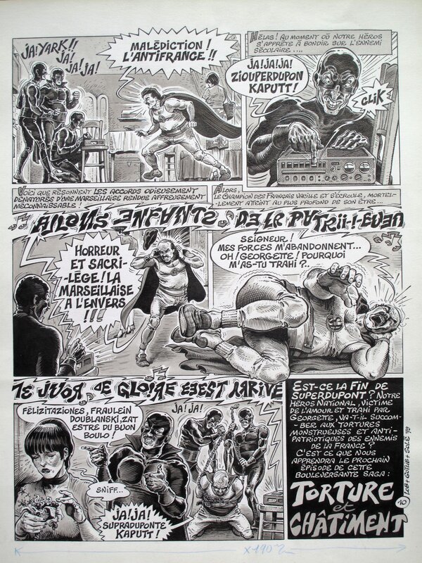 Jean Solé, Jacques Lob, Superdupont 02 ( Amour & Forfaitures ) 02/02 - Planche originale