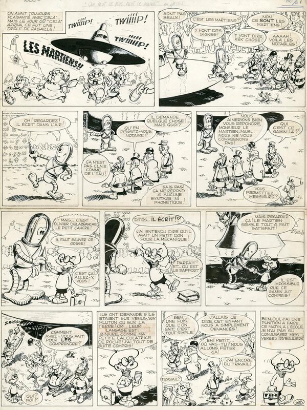Jacques Devos, M. Rectitude et Génial Olivier - premier gag - Comic Strip