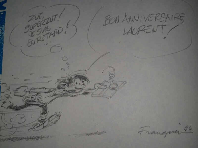 Gaston par André Franquin - Dédicace