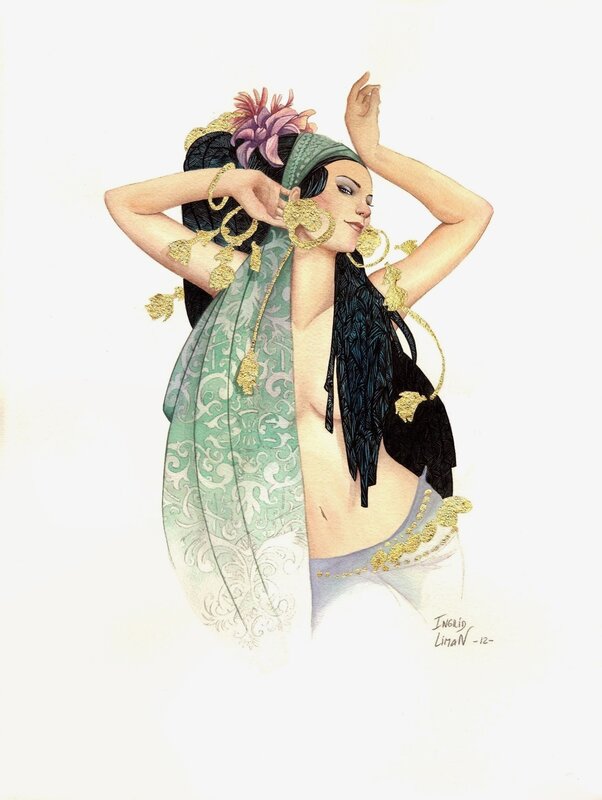 La danse d'Ishtar par Ingrid Liman - Illustration originale