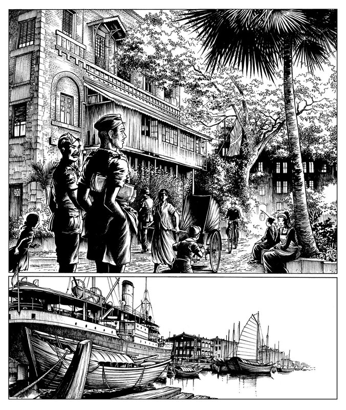 Rangoon 1941 par Thomas Du Caju - Planche originale