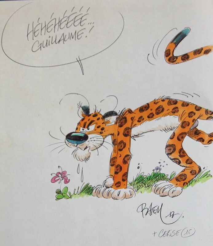 Batem, Cerise, Le jaguar sur Le Marsupilami T4 - Dédicace