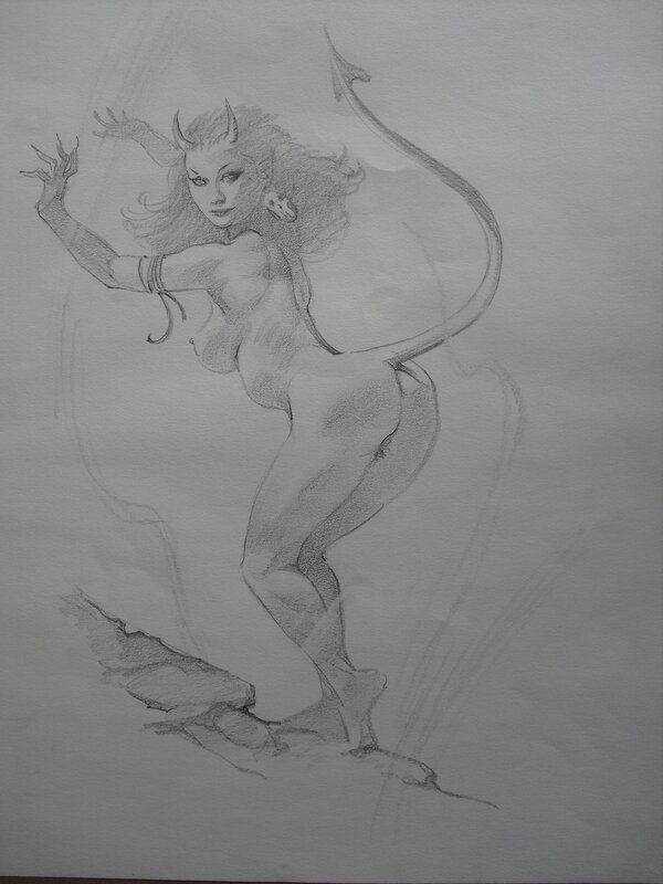 Mike Hoffman, Frazetta GIRL HOMMAGE - Illustration originale