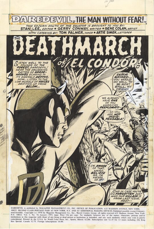 Gene Colan, Tom Palmer, Gerry Conway, Daredevil Vol 1 N°76: 