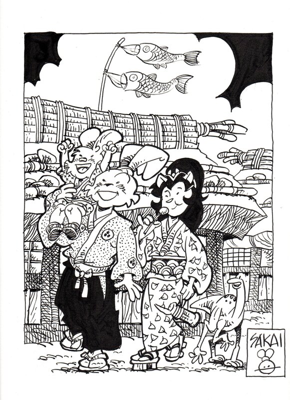 Stan Sakai, Usagi Yojimbo commission - Boys' day - Illustration originale