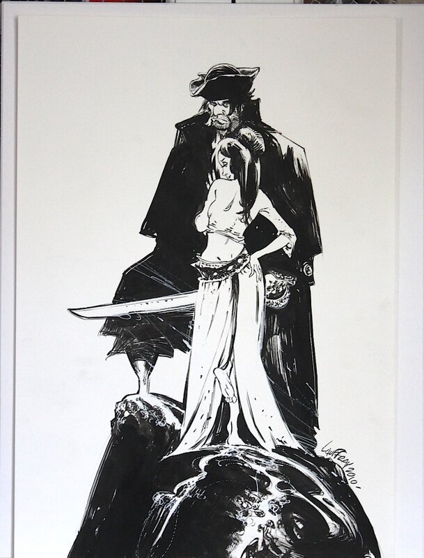 Mathieu Lauffray, Long John Silver & Lady Hastings - Illustration originale
