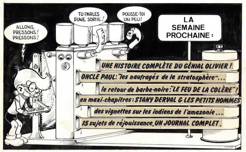 Jacques Devos, De volgende week - la semaine prochaine - Original Illustration