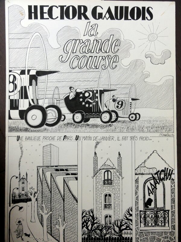 Stanislas, Hector Gaulois - La grande course - Planche originale