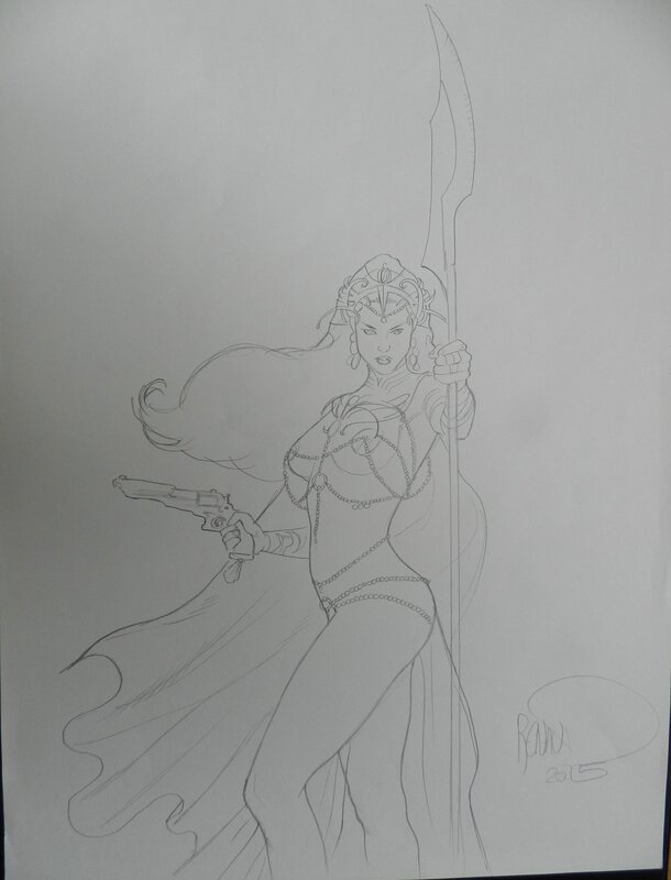 Paul Renaud, Dejah Thoris - Prelim de couverture - Original art