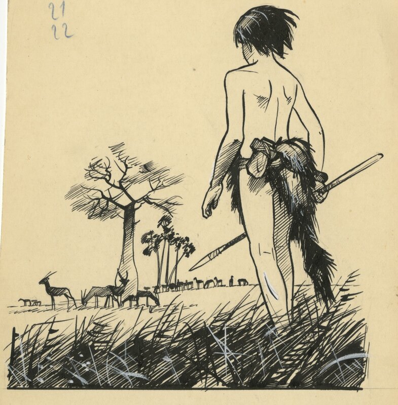 Joubert - Yug en terre inconnue - 1948 - Original Illustration