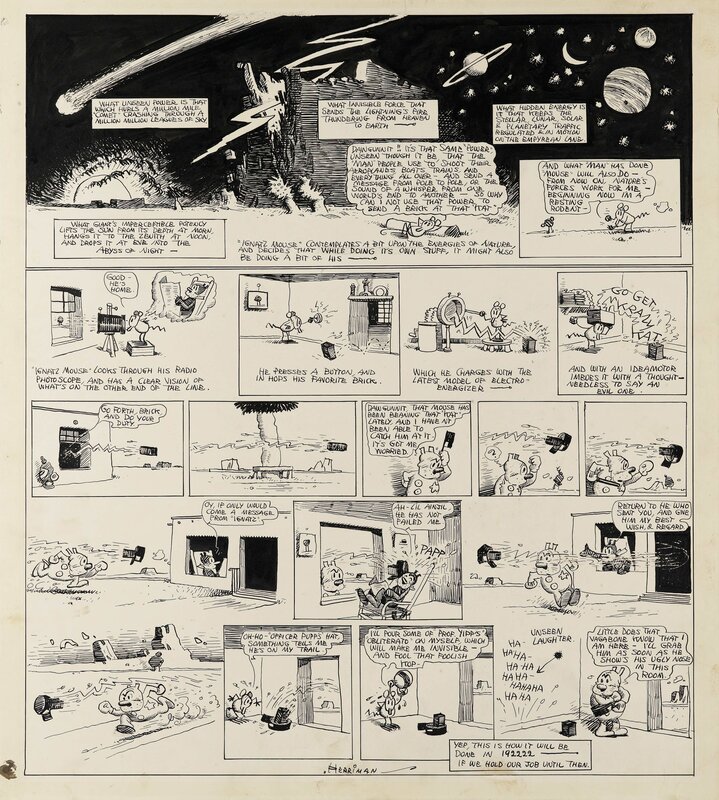 George Herriman, Kray Kat - Sunday page - 5 mars 1922 - Planche originale