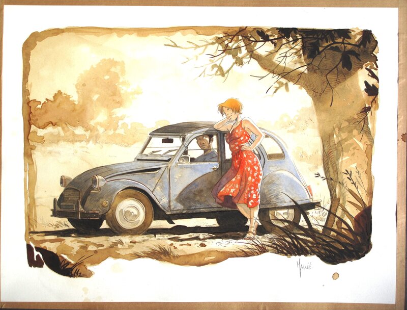 Les héros et la 2CV by Vincent Mallié - Original Illustration