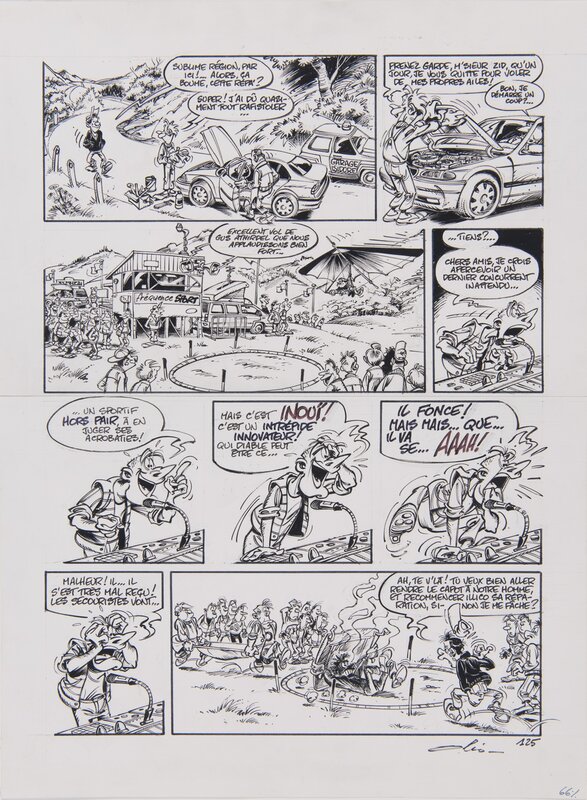 Olis, François Gilson, Garage Isidore - gag 125 - Planche originale