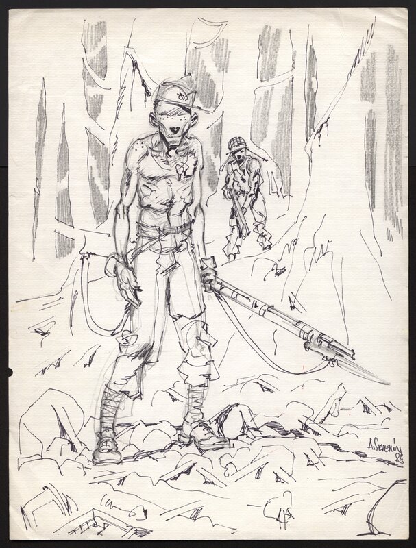 Al Severin, Al Séverin - A Story of War - inédit - Illustration originale