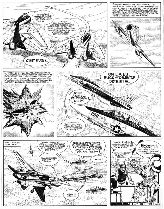 Buck Danny T41 - P4 par Francis Bergèse, Jean-Michel Charlier - Planche originale