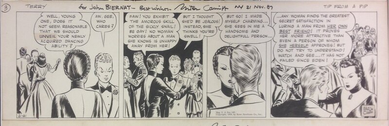 Terry and the Pirates Daily June 21, 1939 by Milton Caniff featuring the Dragonlady - Planche originale