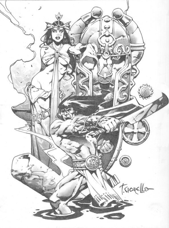 Tomas Giorello - Conan pin-up - Illustration originale