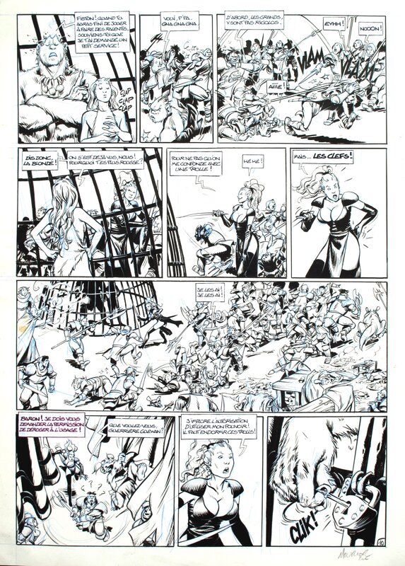 Jean-Louis Mourier, Scotch Arleston, Claude Guth, Trolls de Troy 05 ( Les malifices de la thaumaturge ) - Planche originale