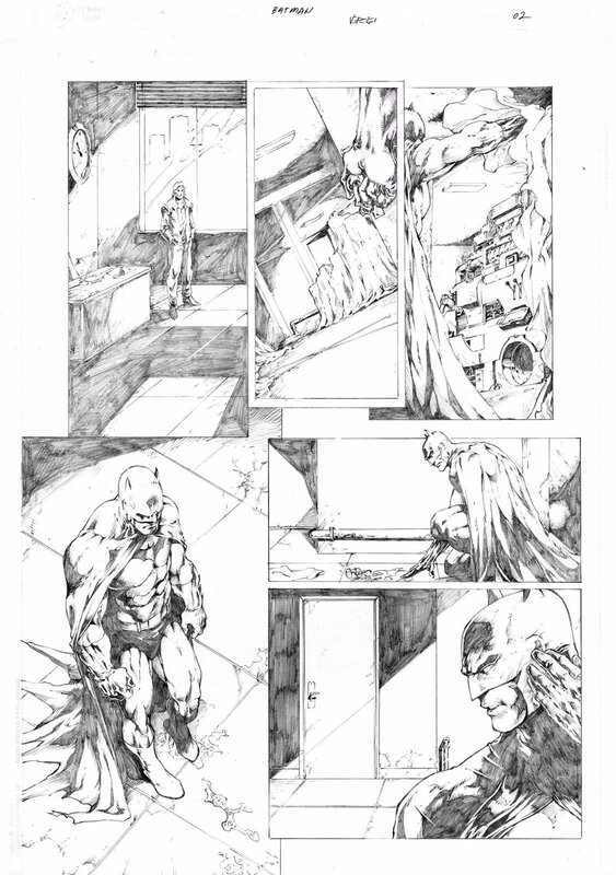 Batman page test 02 par Verlei - Planche originale