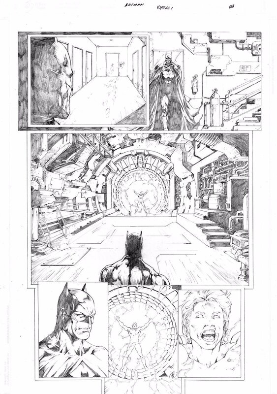 Batman page test 03 par Verlei - Planche originale