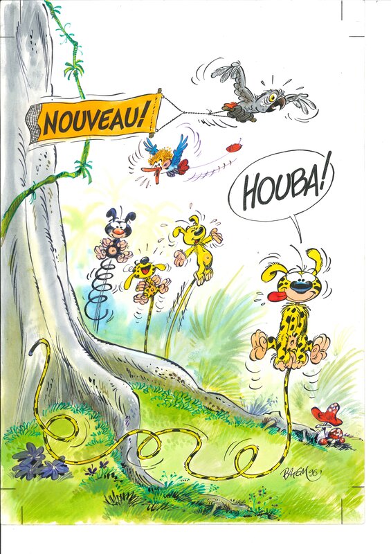 En vente - Batem - Marsupilami - Illustration originale