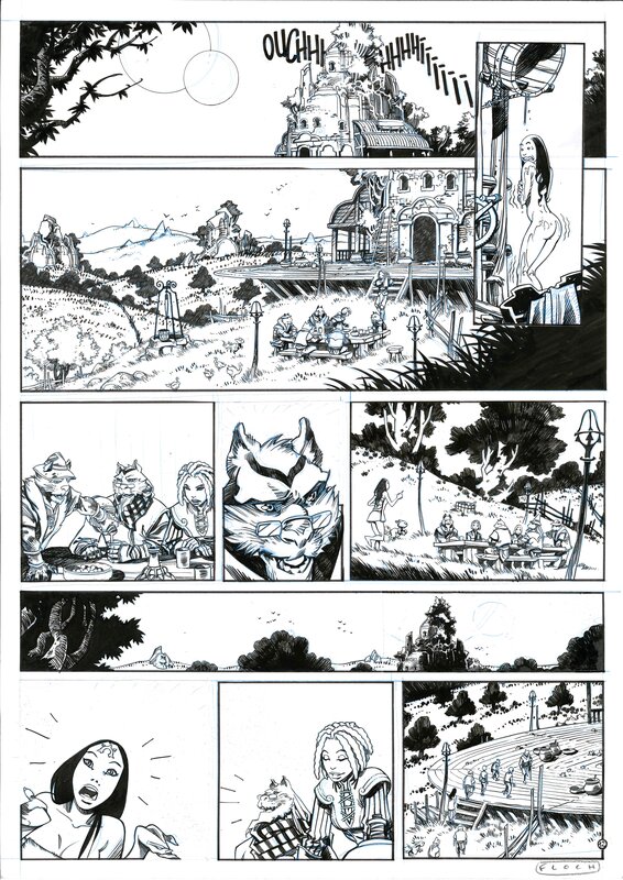 Adrien Floch, Les naufragés d'Ythaq T4 (L'Ombre de Khengis) - Encrage P12 - Planche originale