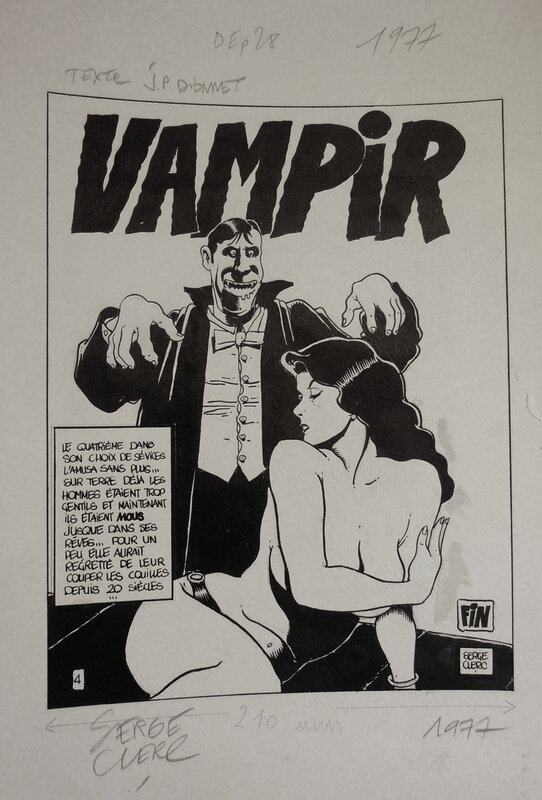 Vampir 1977 par Serge Clerc - Planche originale