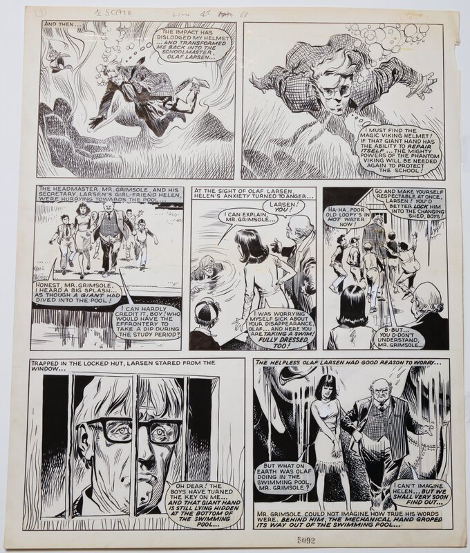 Nevio Zeccara, Donne Avenell, Olaf Larsen - The Phantom Viking boit la tasse en 1968 - Comic Strip