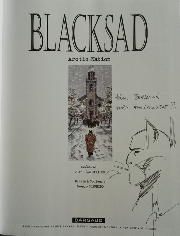 Juan Diaz Canales, Blacksad - T.2 Arctic-Nation - Dédicace Juan Diaz Canales - Sketch