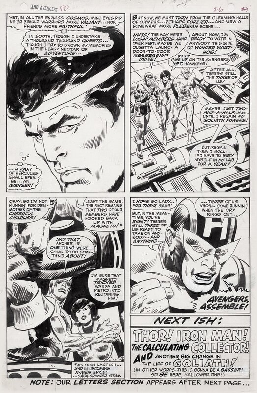 Avengers 50 page 20 par John Buscema - Planche originale