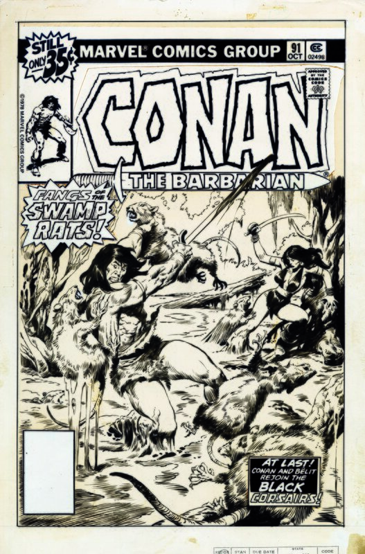 John Buscema, Conan The Barbarian 91 cover - Couverture originale