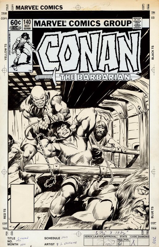 John Buscema, Conan The Barbarian 140 cover - Couverture originale