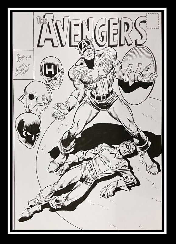 unknown, Re-Création de la couverture THE AVENGERS 56 d'après Buscema .... - Original Illustration