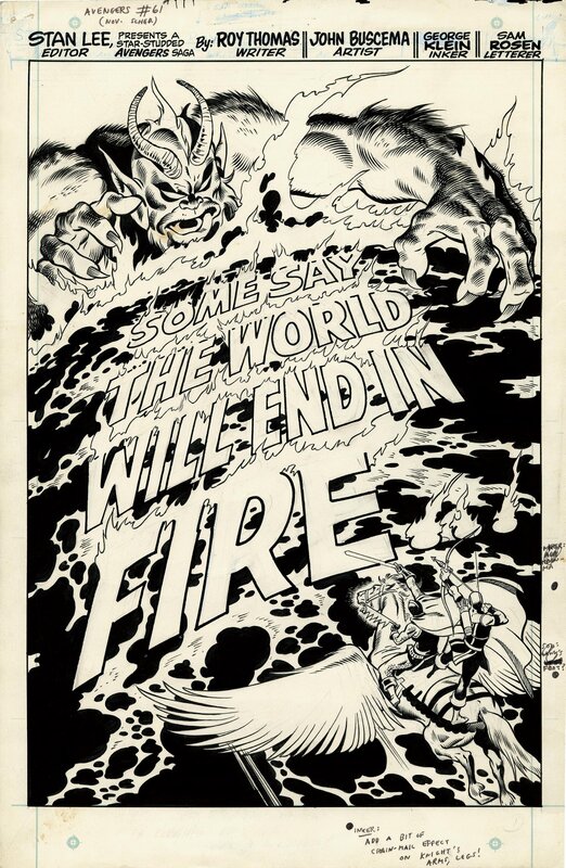Avengers 61 page 1 par John Buscema, George Klein - Planche originale