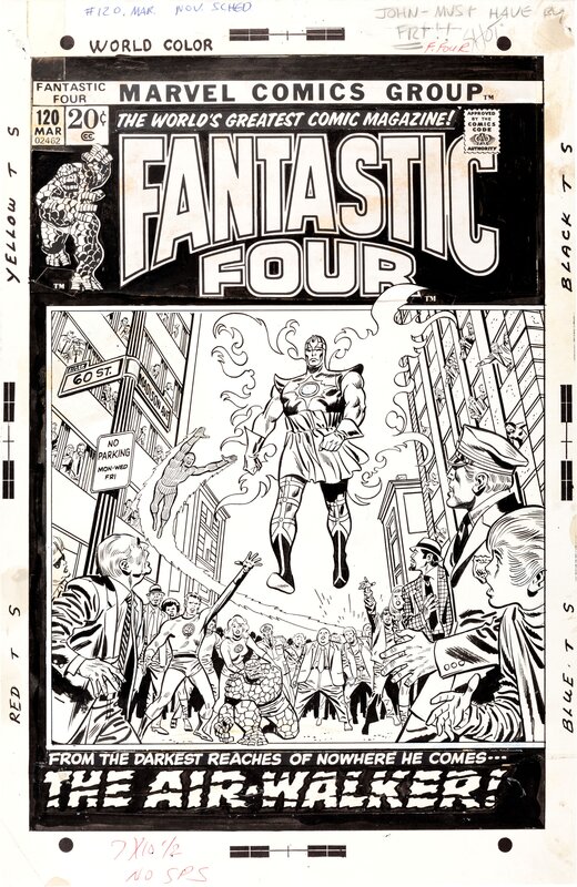 John Buscema, Frank Giacoia, Fantastic Four 120 cover - Couverture originale