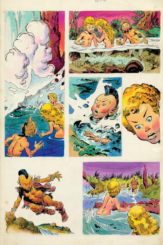 John Buscema, Unpublished Weirdworld page pencils, inks and colors by John - Planche originale