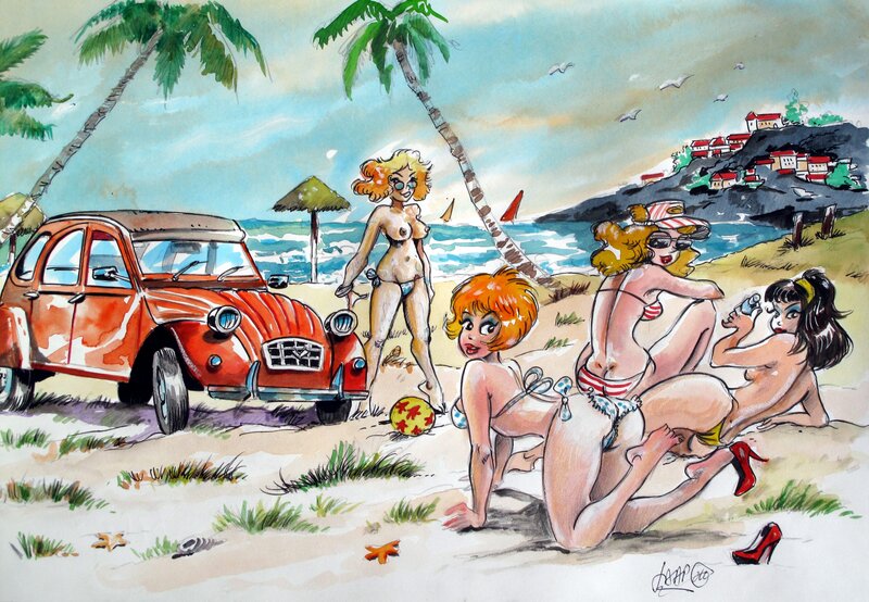 Jaap De Boer, Nathalie et ses amies à la plage - Comic Strip