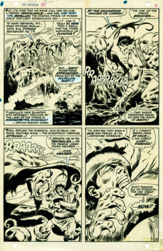 Avengers 50 page 3 par John Buscema - Planche originale