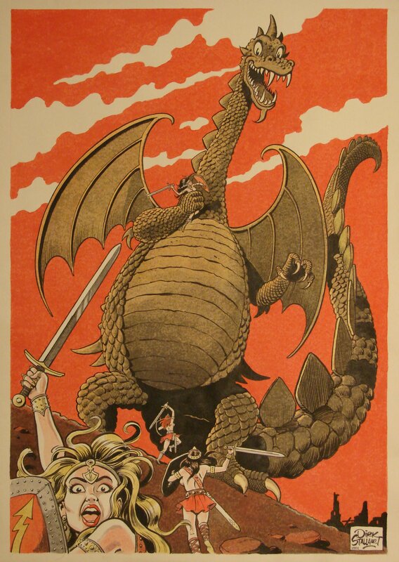 Dragon - commission by Dirk Stallaert - Original Illustration