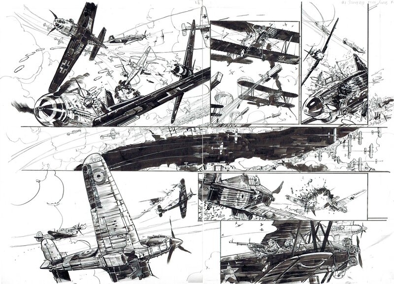 Keith Burns, Joe Colquhoun, Tom Tully, Ennis Garth, Bataille de Stalingrad-Johnny Red - Planche originale